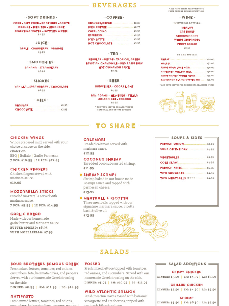 4bro Menu2021 Web01-1 | PDF | Pizza | Tomato Sauce