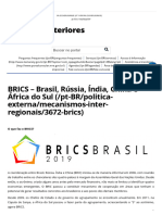 BRICS - Brasil, Rússia, Índia, China e África Do Sul