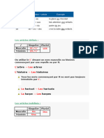 Les Aticles Definis Et Indefinis