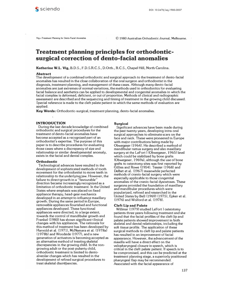 Dento-Facial Anomaly Treatment Planning | PDF | Orthodontics ...