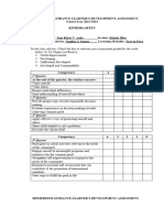 Homeroom Guidance Learners Assessment Form