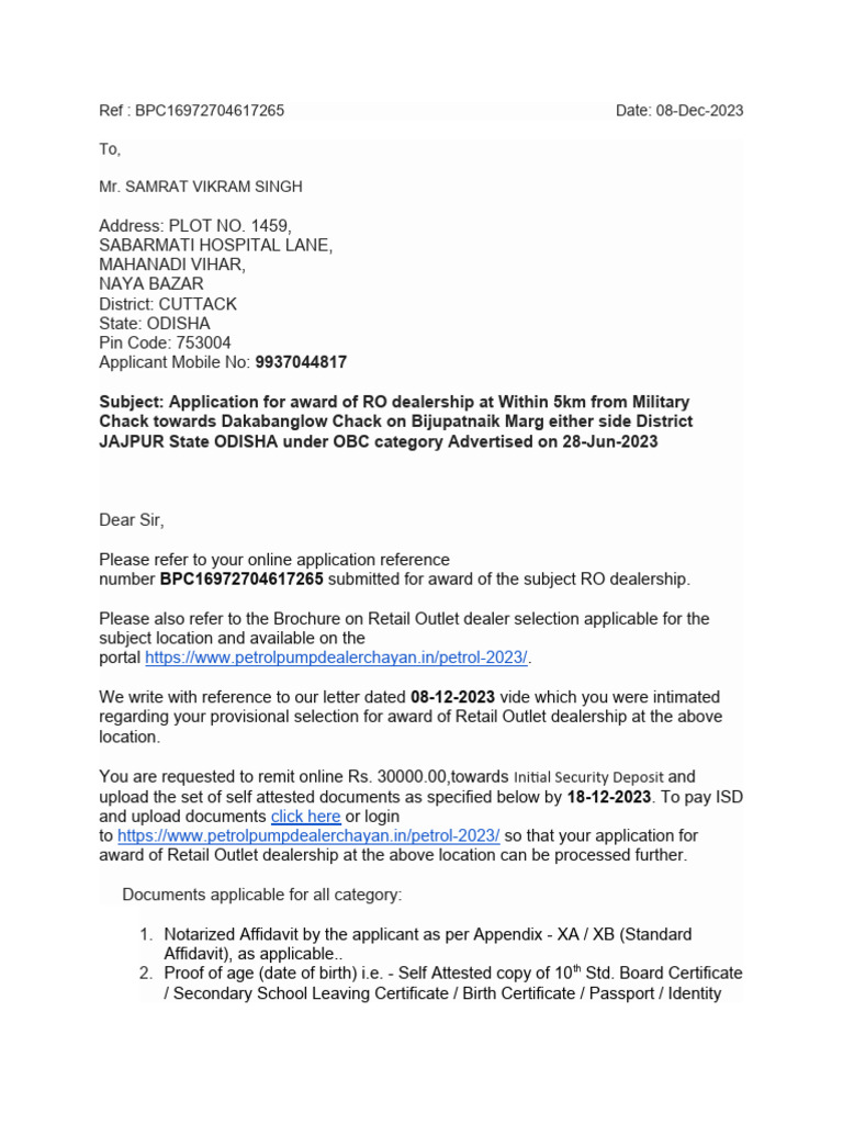 RO Dealership Application Instructions | PDF