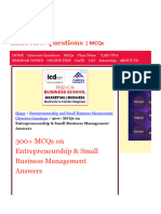 300+ MCQs on Entrepreneurship & Small Business Management Answers