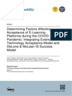 Determining Factors Affecting Acceptance of E-Learning Platforms during the COVID-19 Pandemic: Integrating Extended Technology Acceptance Model and DeLone & McLean IS Success Model