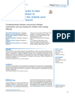 Complémentarité entre le bilan neurovisuel orthoptique et oculométrie chez des enfants avce difficultés de lecture