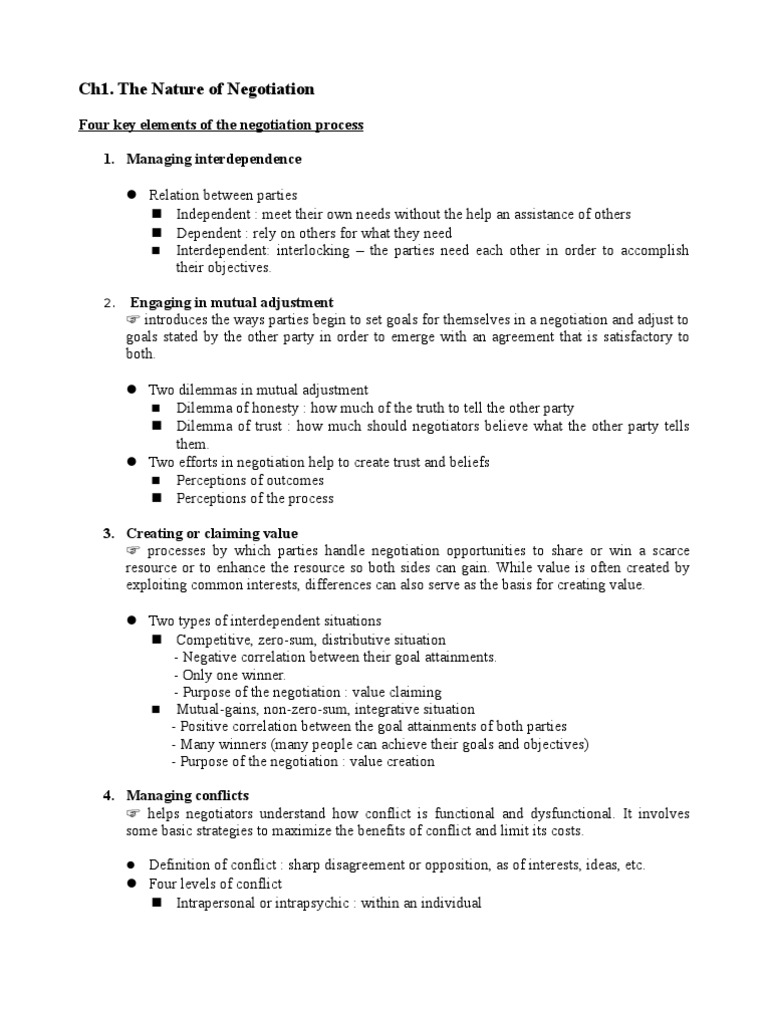 Conflict and negotiation pdf picture