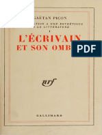 (NRF) Gaëtan Picon - L'Écrivain Et Son Ombre, Introduction À Une Ésthetique de La Litterature (1953, Gallimard) - Libgen - Li