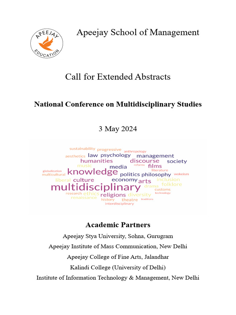 National Conference On Multidisciplinary Research 2024 | PDF ...