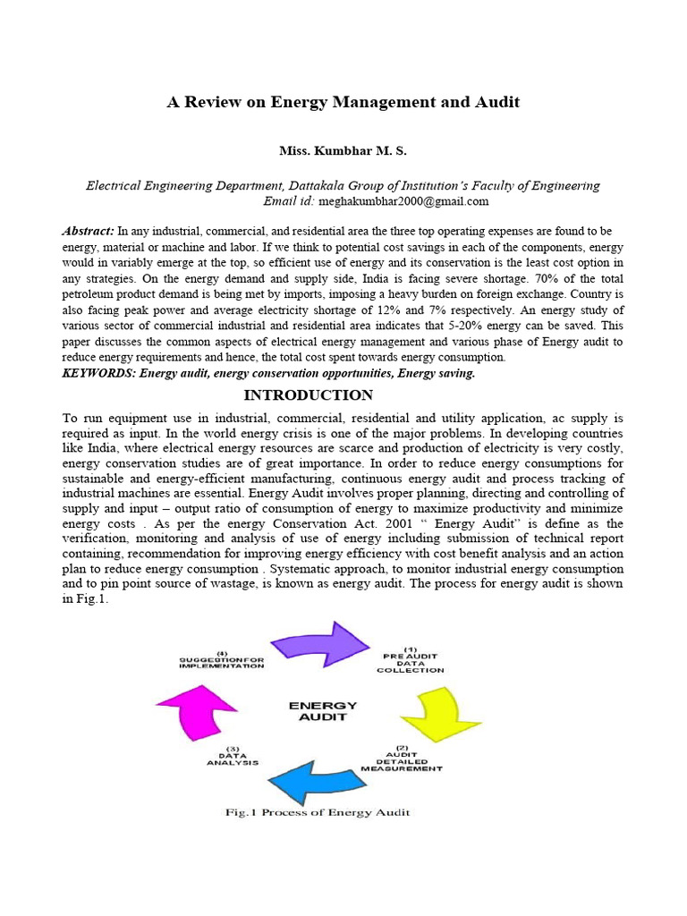 Energy Management and Audit Review | PDF | Efficient Energy Use | Audit