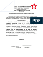 Carta de Servicio Comunitarioa Paraguachon