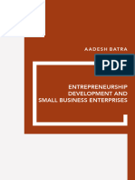 Entrepreneurship Development and Small Business Enterprises: Aadesh Batra