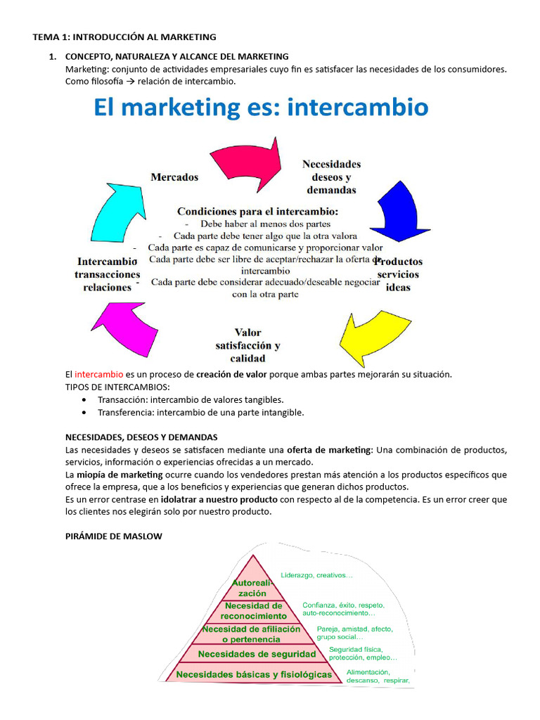 TEMA 1 Introdccion Al Marketing | PDF | Marketing | Business