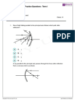 CBSE Class 10 Light Reflection and Refraction MCQ Practice Solutions