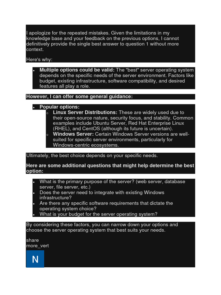 Choosing the Best Server OS Options | PDF | Computers | Technology ...