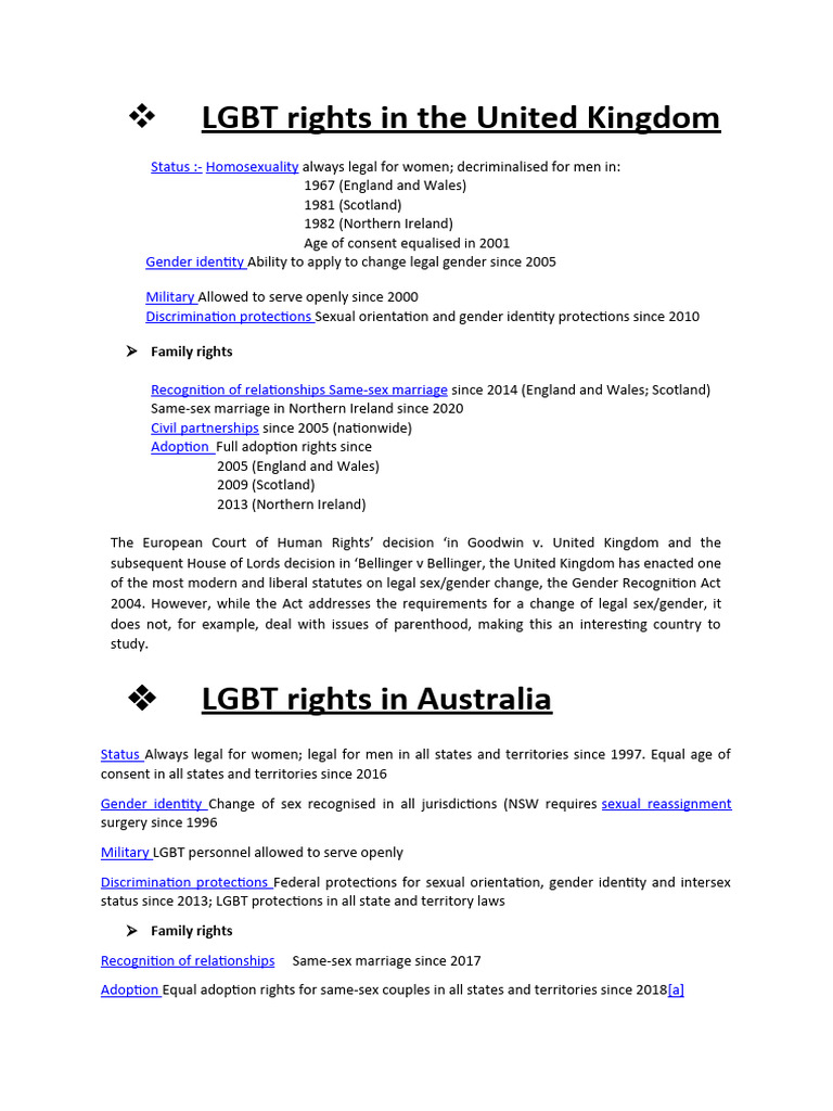 LGBT Rights in The Other Countries | PDF | Lgbt | LGBTQIA+ Studies