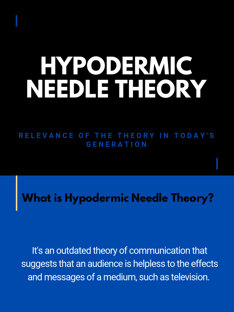 Hypodermic Needle Theory PDF Mass Media Communication