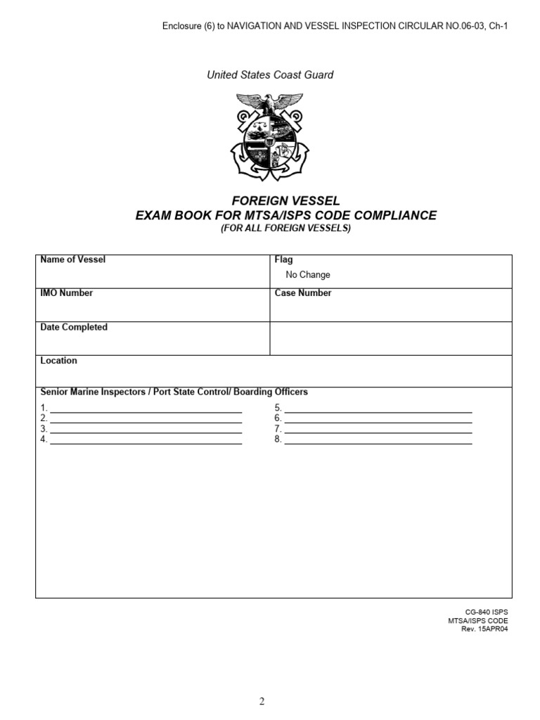 MTSA/ISPS Compliance Exam Guide | PDF | Shipping | Water Transport