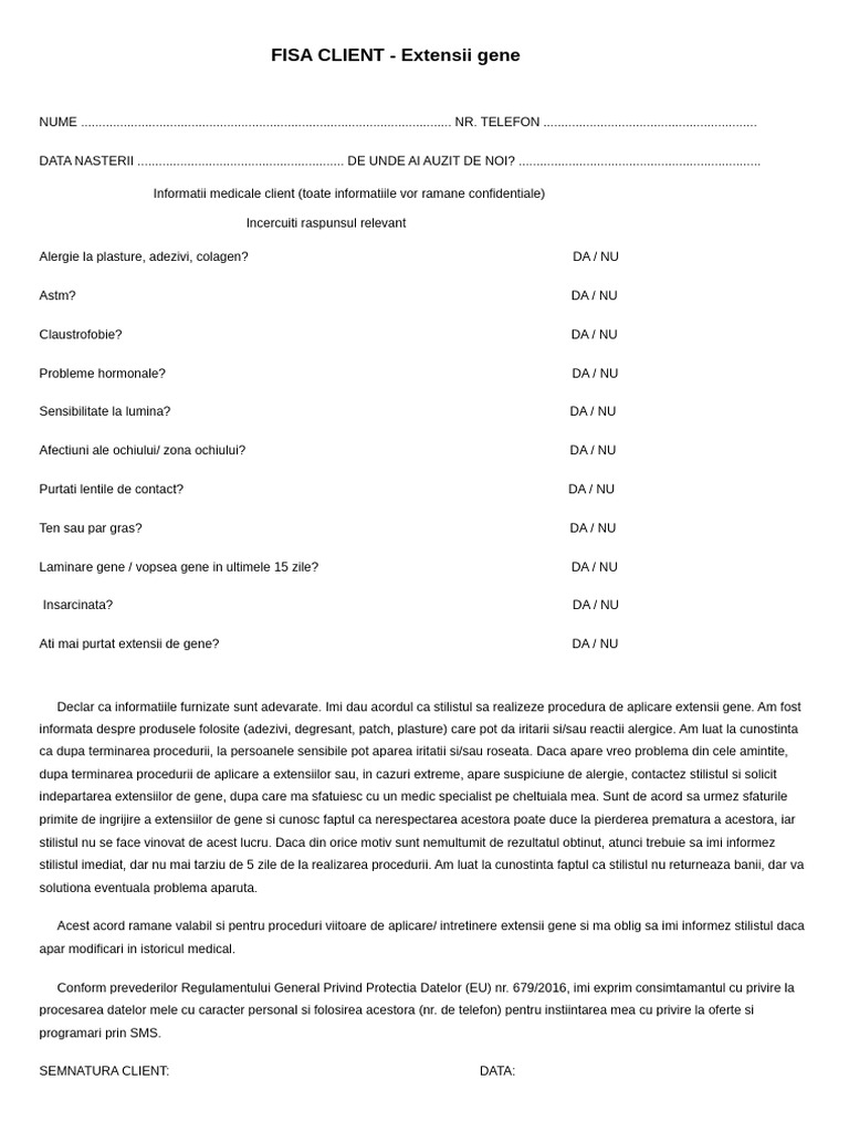 Fisa Client | PDF