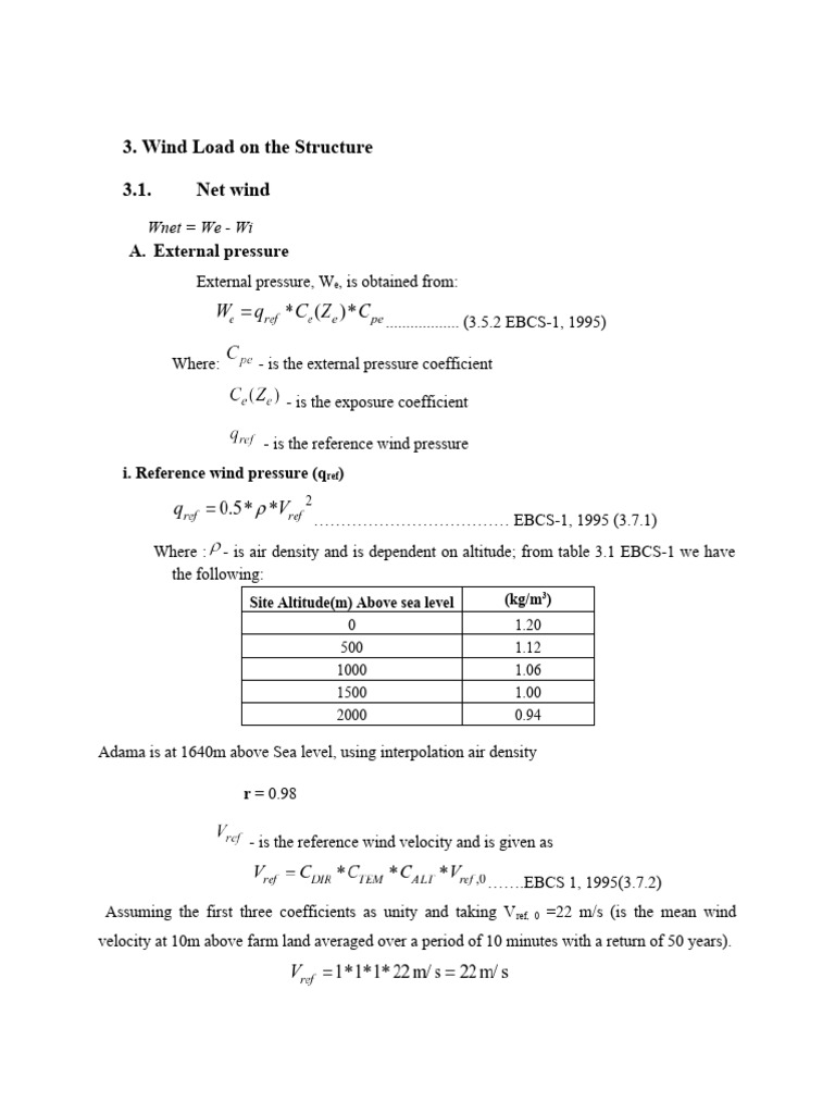 Wind Load Calculation Formula | PDF | Wound | Pressure
