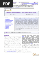 Effect of Job Stress On Job Burnout of Early Childhood Education Teachers