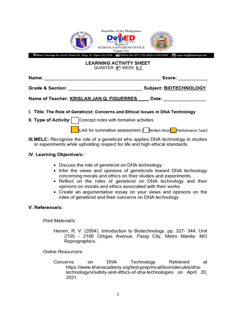 Las biotech melc 4 week 6 7 download free pdf stem cell genetic