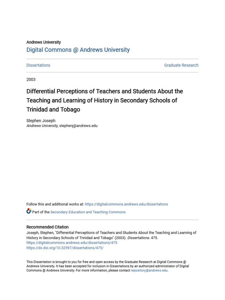 Differential Perceptions of Teachers and Students About The Teach | PDF ...