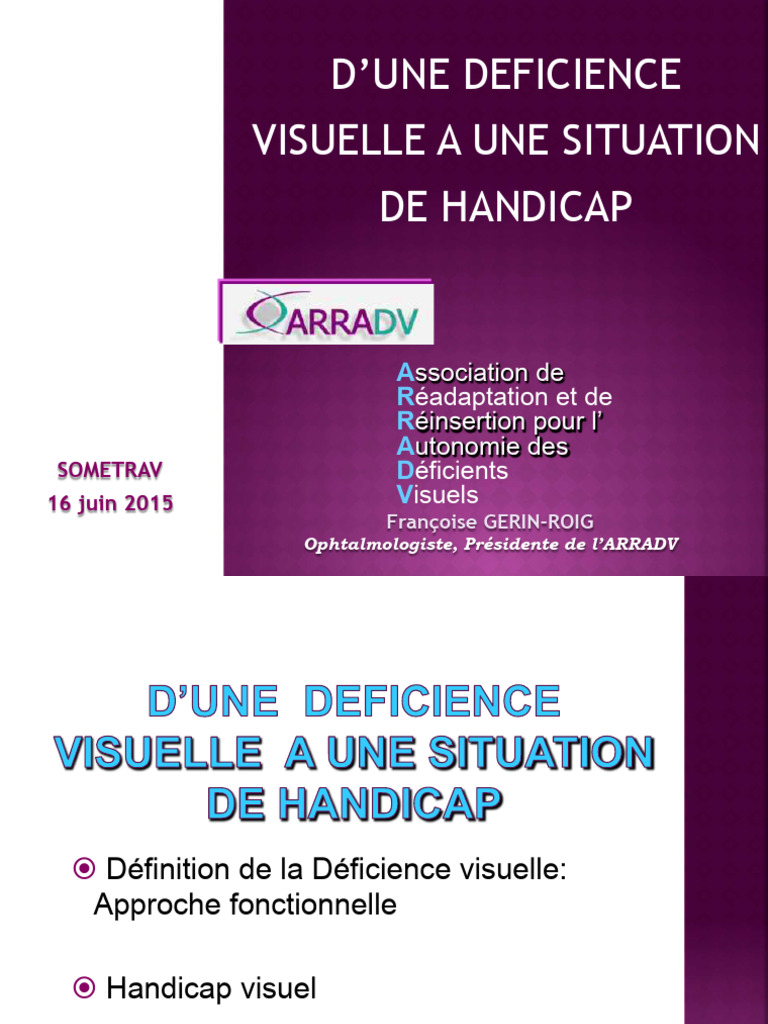 Déficience visuelle et handicap associé | PDF | Invalidité | Acuité ...