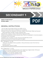 Phimo Mock 2022 - Secondary 1
