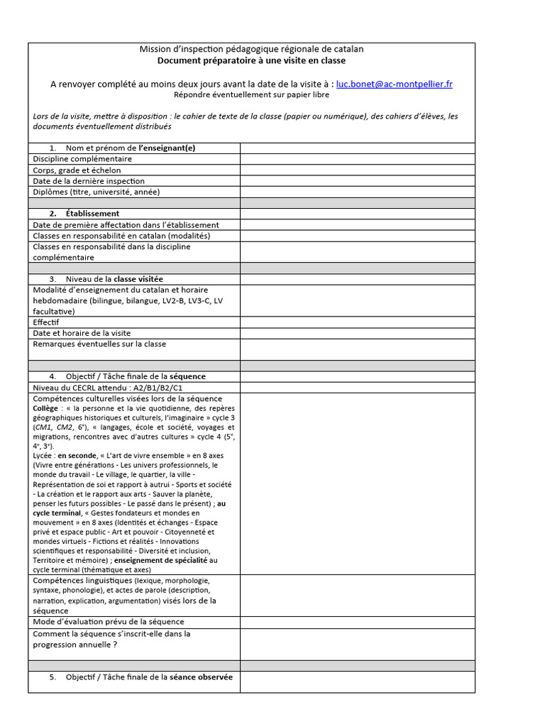 Inspection pédagogique de catalan | PDF | Discours | Communication humaine