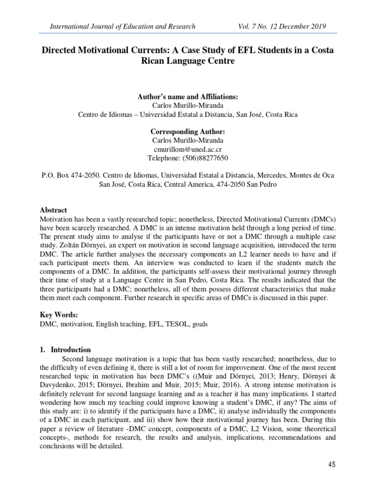 Directed Motivational Currents in EFL Students | PDF | Goal | Motivation