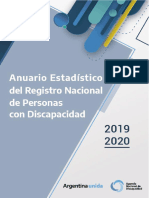 Andis. Anuario Estadistico Del Registro Nacional de Personas Con Discapacidad. Ano 2019 - 2020