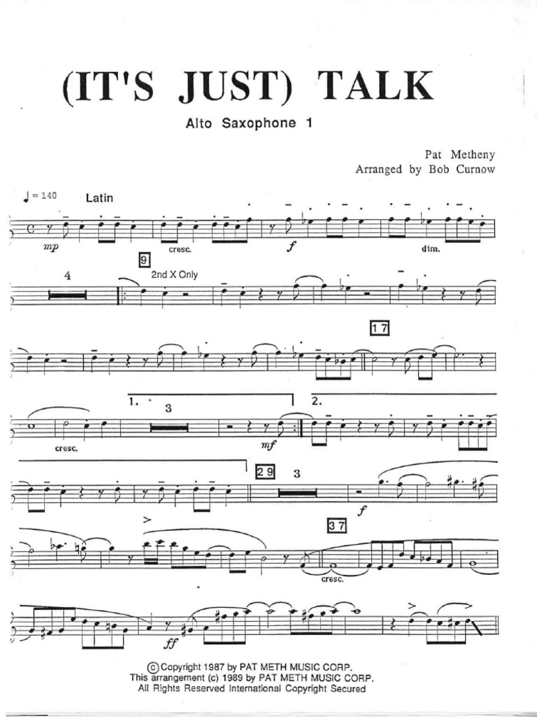 It39s Just Talk Full Big Band Curnow - Organized | PDF