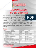 COMUNICADO Fe de Errtas Auxiliares Cronograma 1