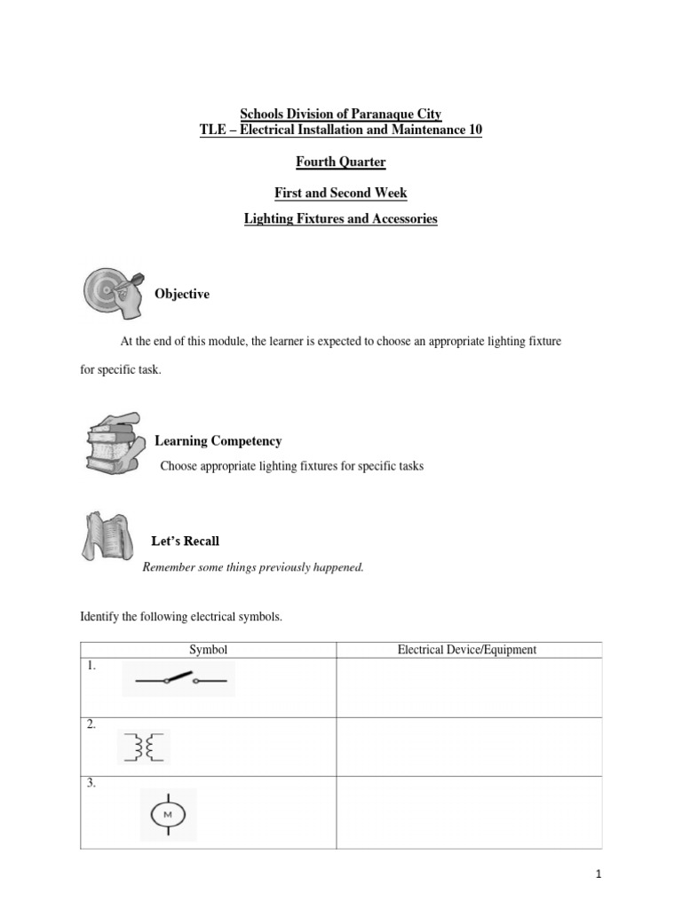 Tle Eim - Q4 Week1 2 | PDF | Lighting | Building Engineering