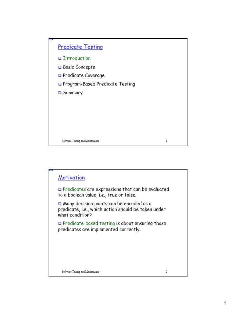 predicate-testing | PDF | Boolean Data Type | Clause
