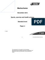 Sports Exercise and Health Science Paper 2 SL Markscheme