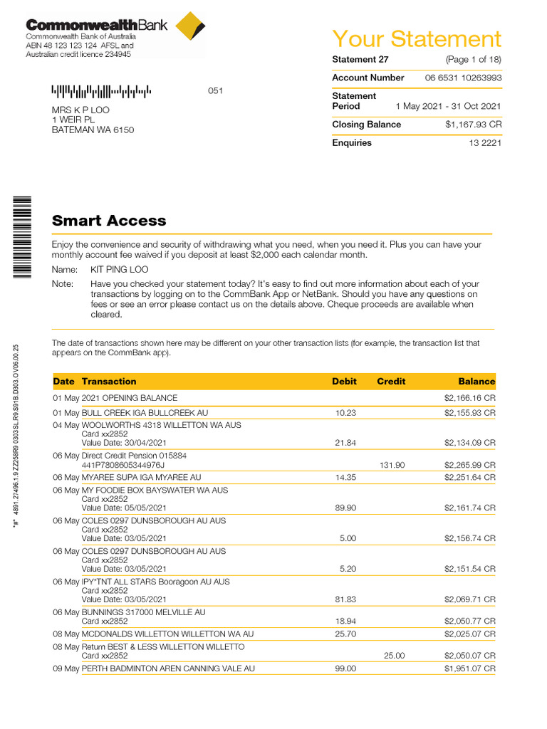 Account Statement Overview: May-Oct 2021 | PDF | Debits And Credits ...