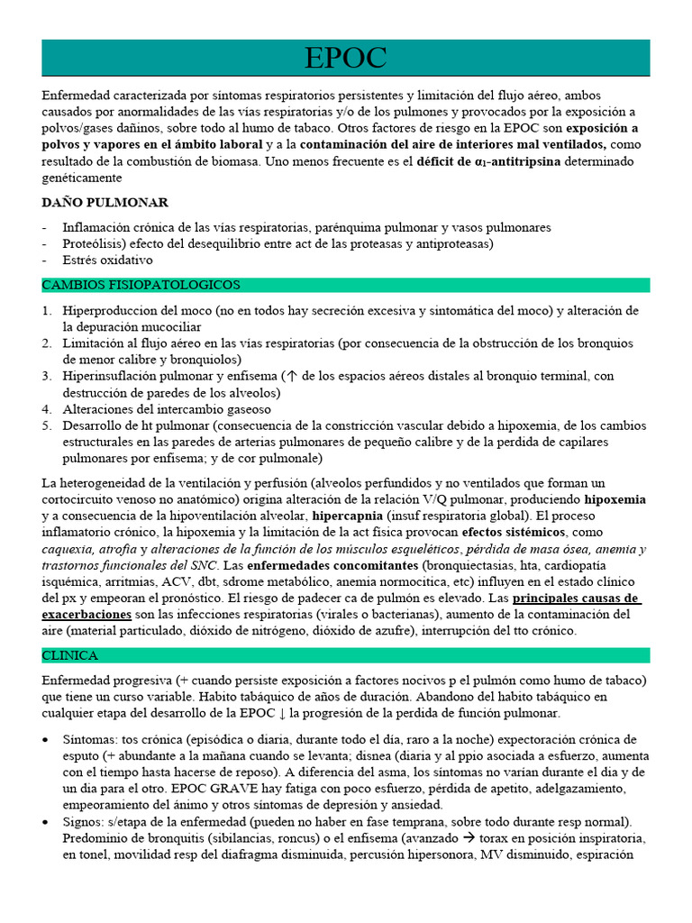 Epoc - Epoc Reagudizados | PDF | Enfermedad pulmonar obstructiva ...