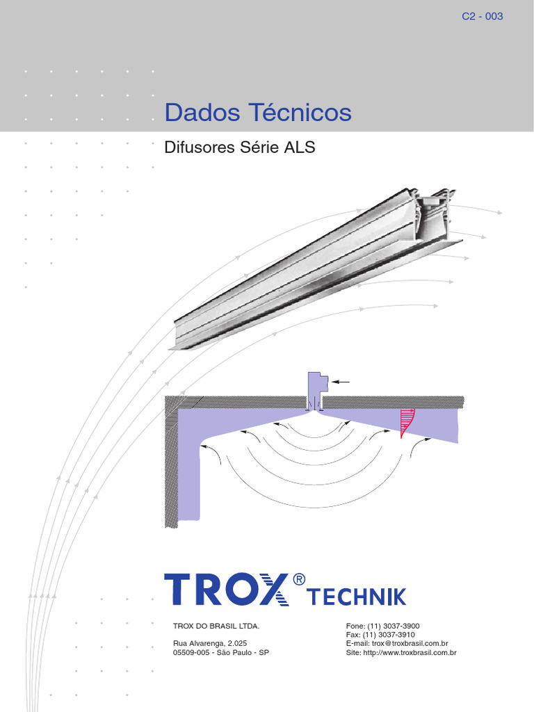 Dados Técnicos Difusores ALS TROX | PDF | Decibel | Metrologia