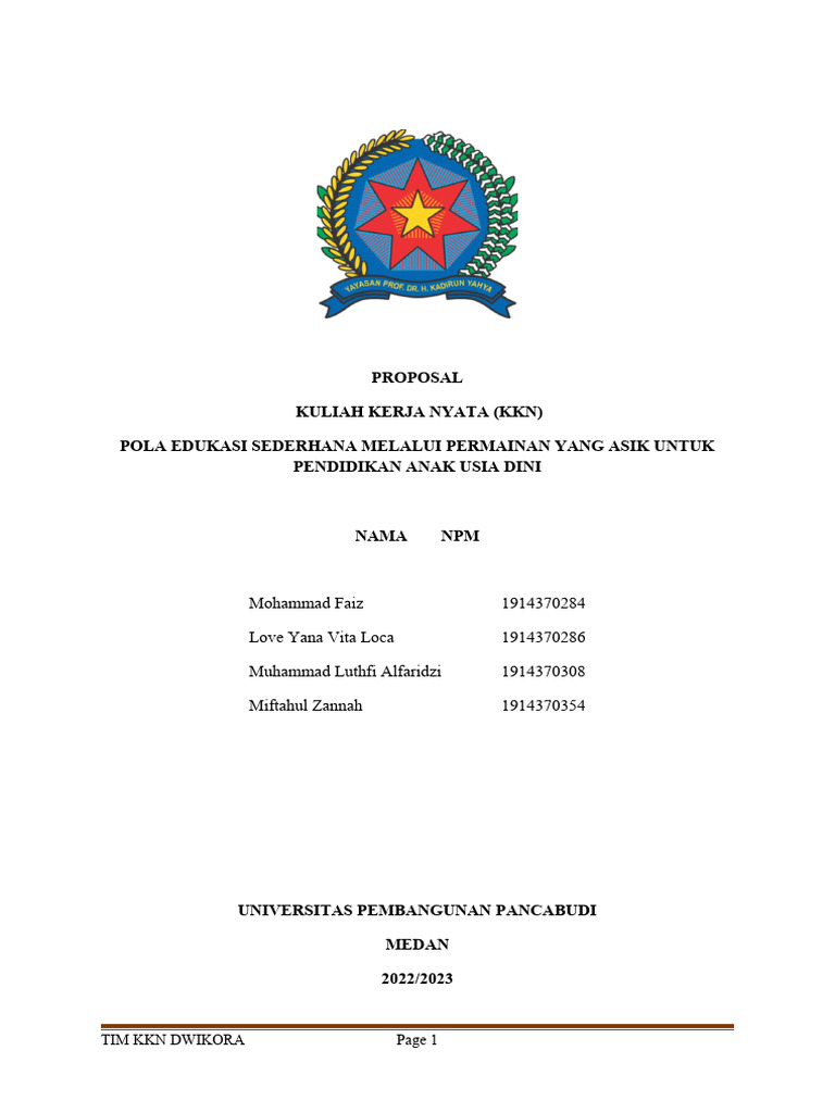 Proposal KKN: Edukasi Anak Usia Dini | PDF | Ilmu Sosial | Komputer