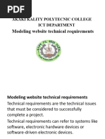 Modelling Website Technical Requirements