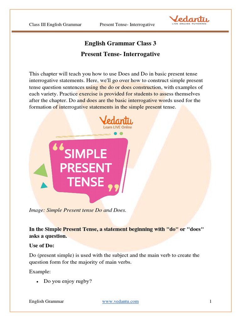 Present Tense Interrogative Sentences | PDF | Question | Verb