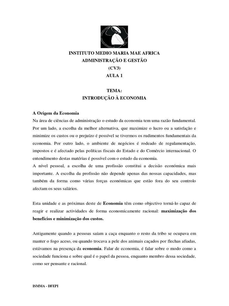 Aula 1 introducao a economiia pdf economia produto interno bruto