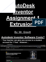 Autodesk Inventor Assignment 1 Extrusions: By: Mr. Gravitt