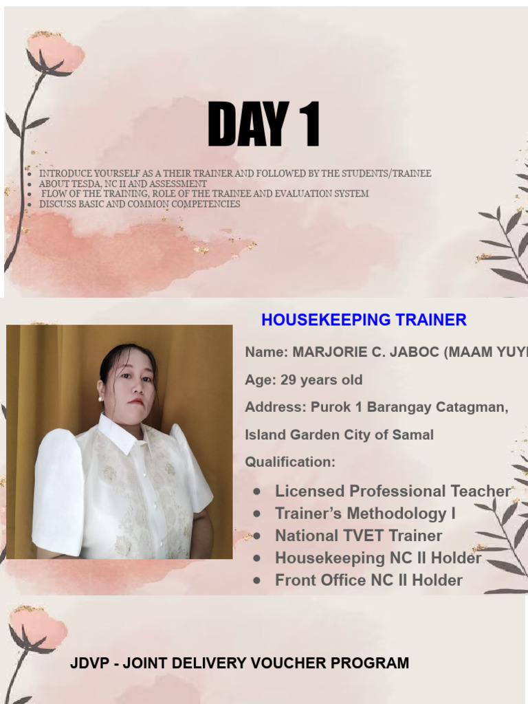 JDVP Housekeeping Training Overview | PDF | Housekeeping