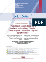 Propiedades Psicométricas de La Escala de Resiliencia de Wagnild y Young en Personas Adultas Mayores Costarricenses