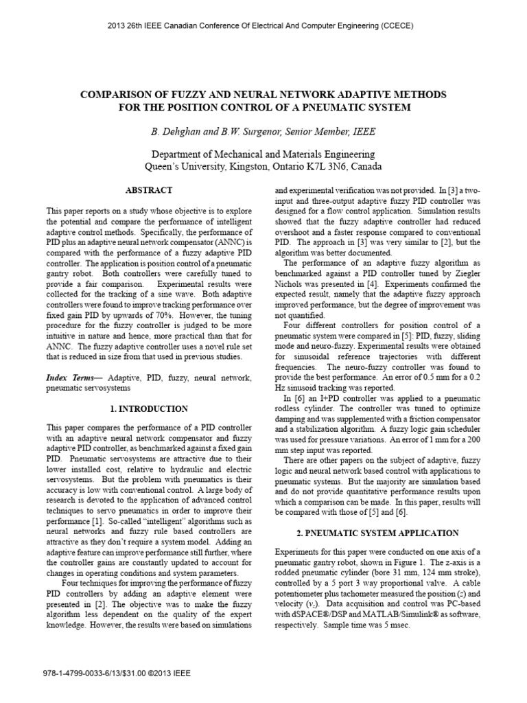 Comparison of Fuzzy and Neural Network Adaptive Methods | PDF | Fuzzy ...