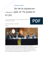 Distribución de La Riqueza en Nuestro País: El 1% Posee El 41.2%