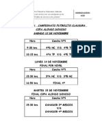 Programación Copa Alonso Donoso