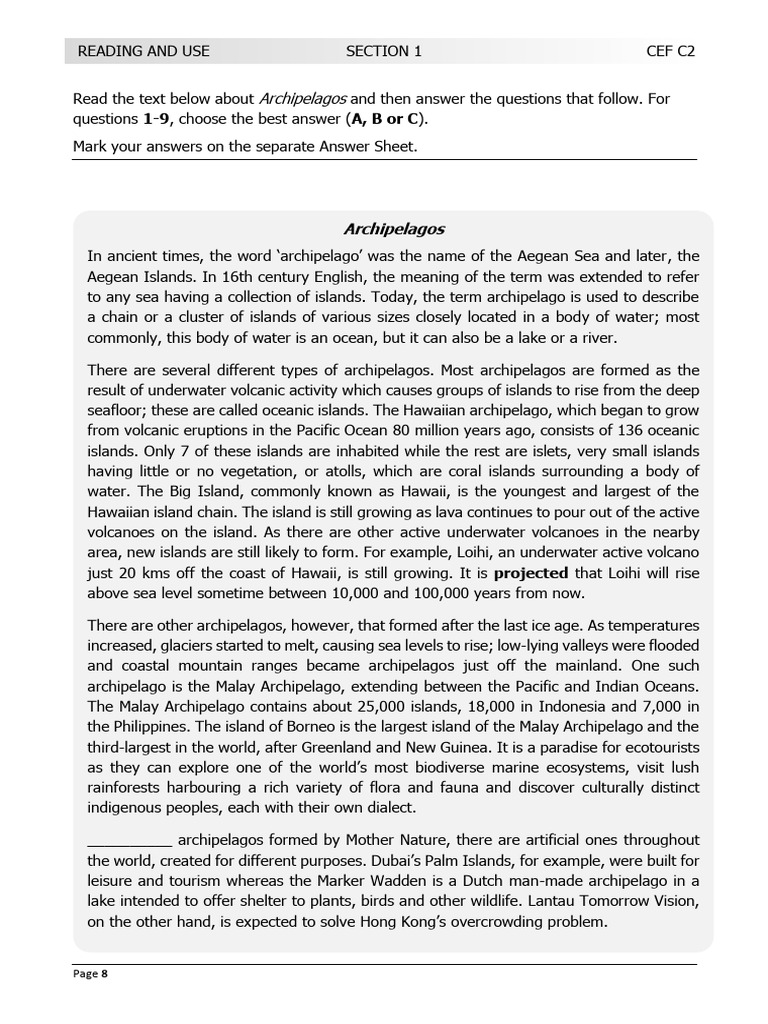c2 Reading | PDF | Island | Nonverbal Communication
